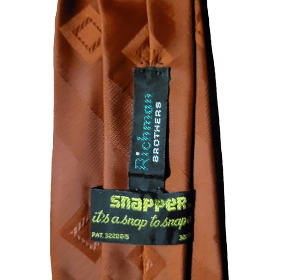 Richman Brothers Snapper Silver Snap Clip On Men's Tie Burgundy Polyester - Picture 10 of 12